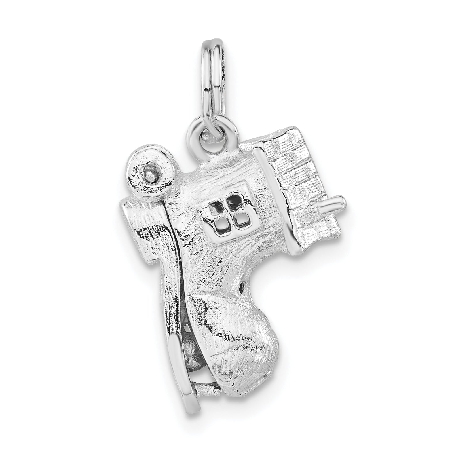 Sterling Silver 3-D Polished Moveable Nursury Rhyme Shoe Charm