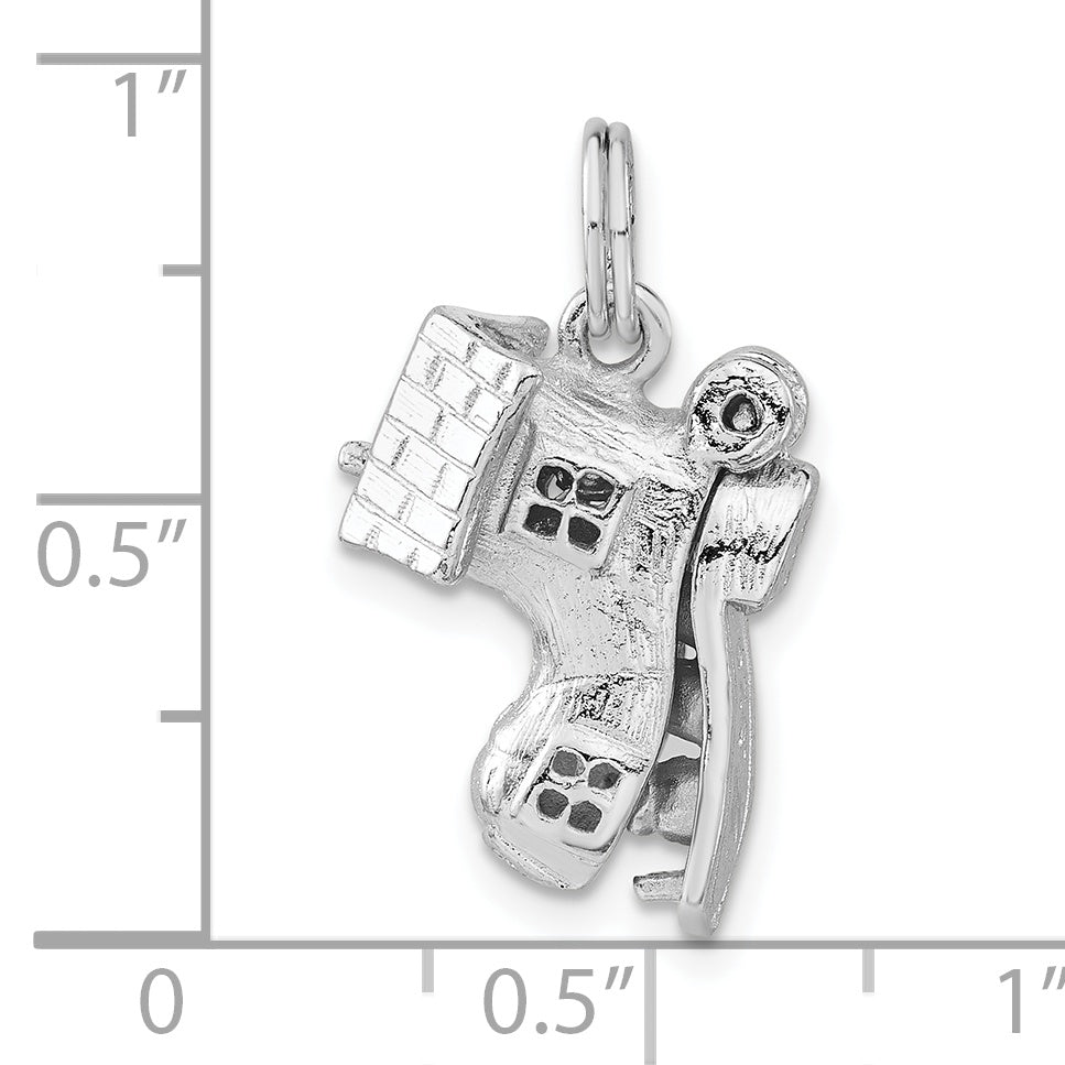 Sterling Silver 3-D Polished Moveable Nursury Rhyme Shoe Charm