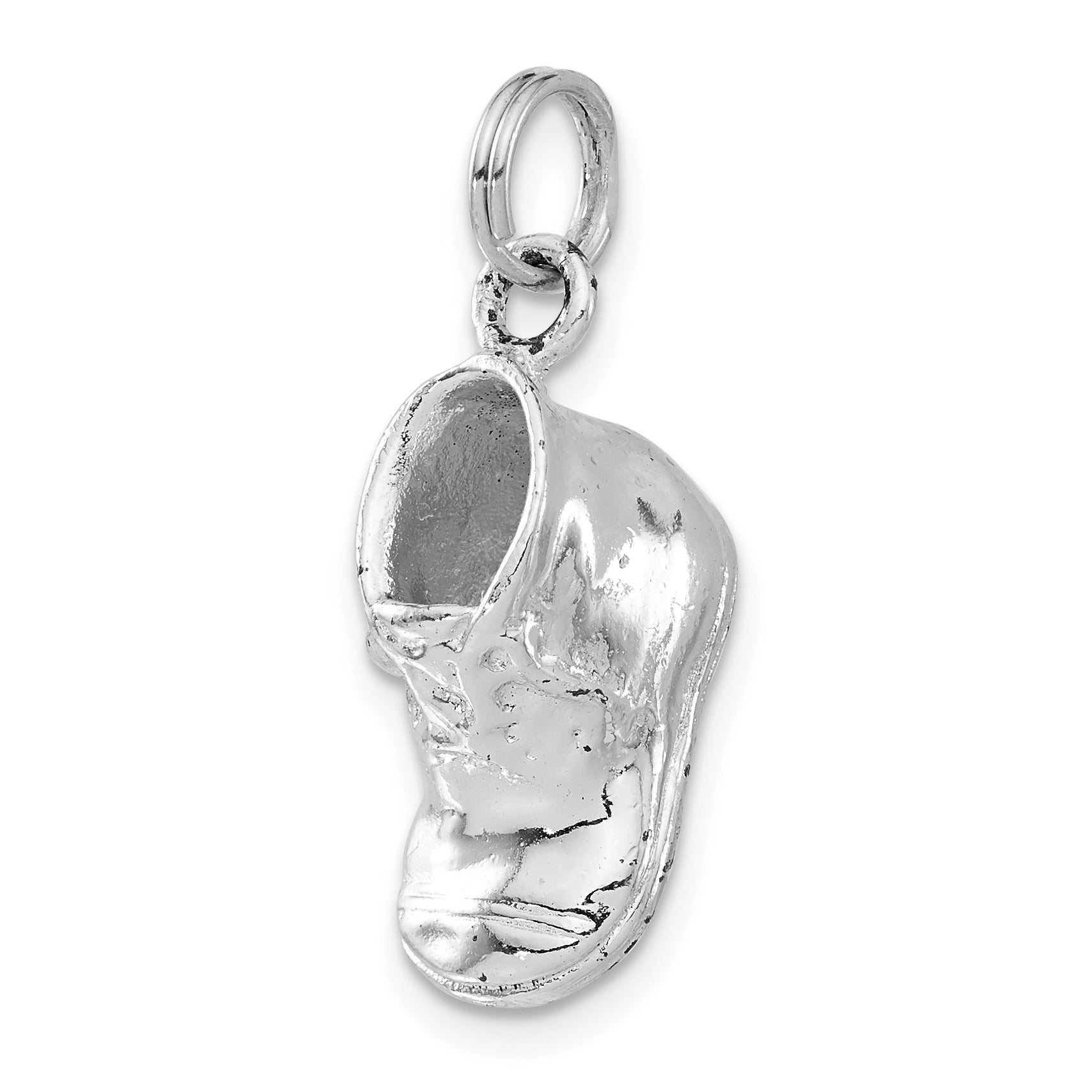 Sterling Silver 3-D Polished Baby Shoe Charm