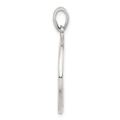 Sterling Silver Polished Floral Circle Pendant