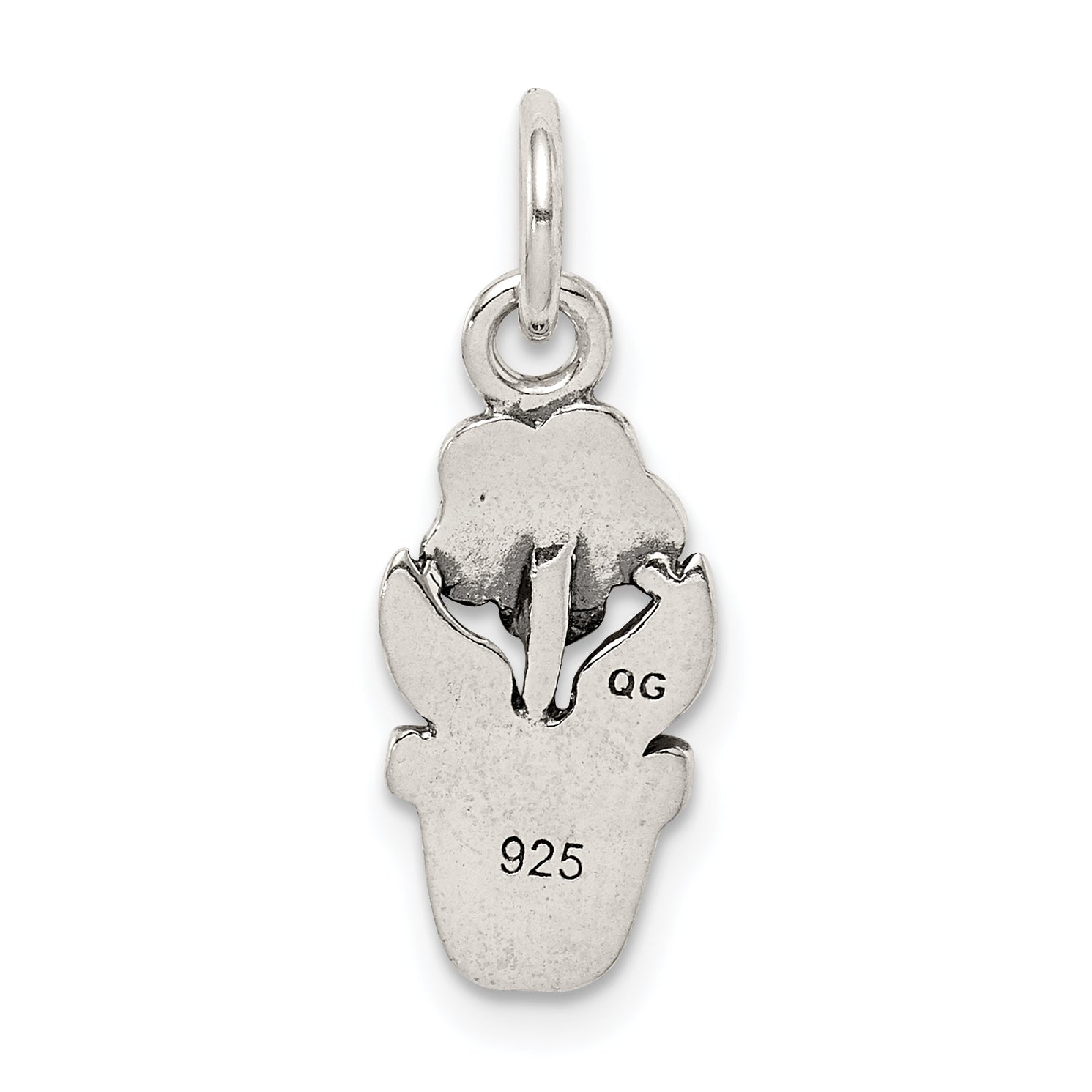 Sterling Silver Antique Flower In A Pot Charm