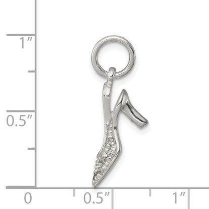 Sterling Silver Cz High Heel Charm