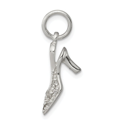 Sterling Silver Cz High Heel Charm