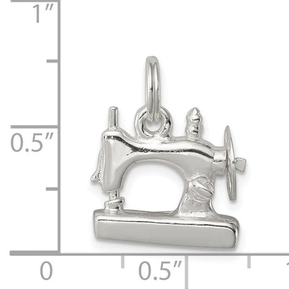 Sterling Silver Rhodium-Plated Sewing Machine Charm