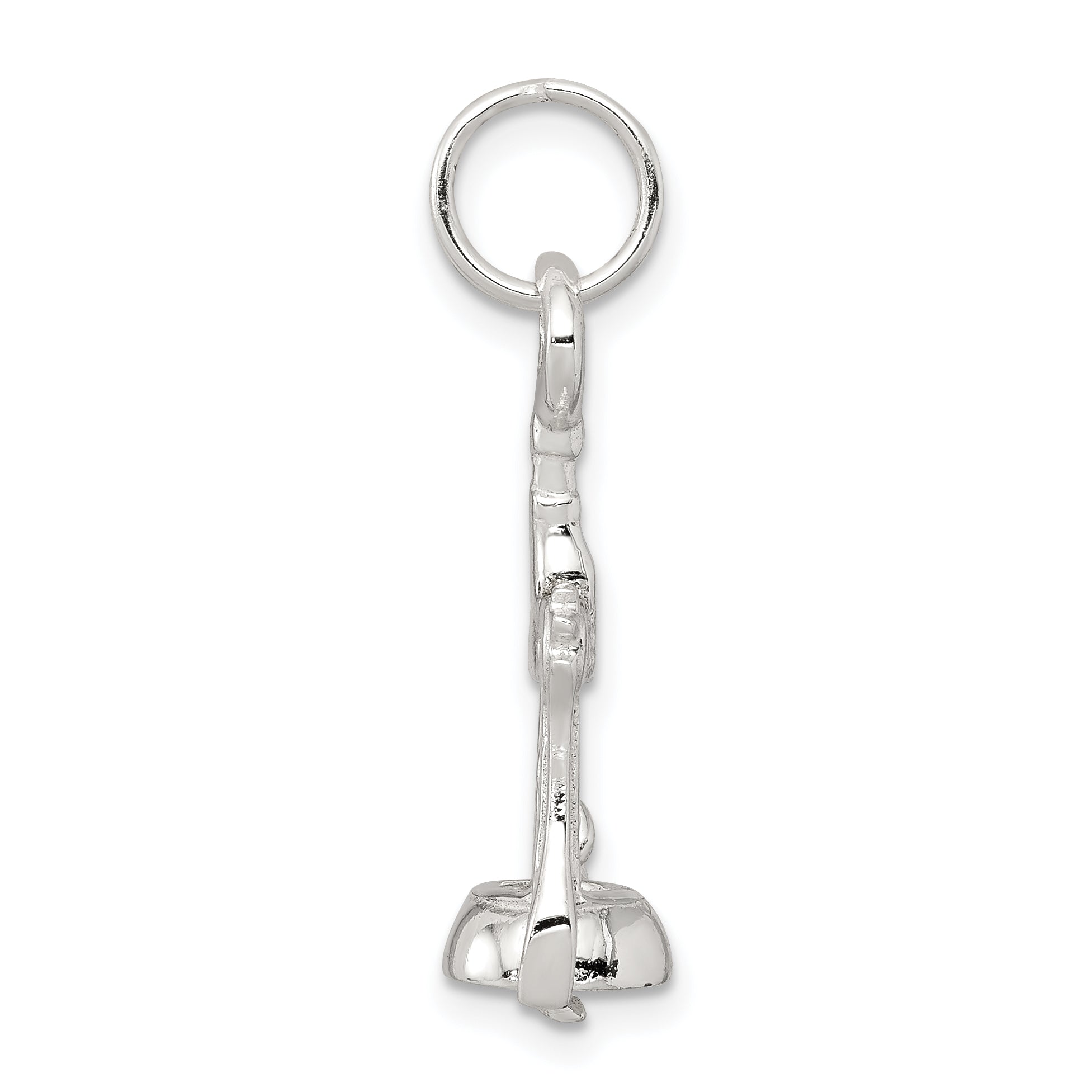 Sterling Silver Rhodium-Plated Wine Bottle Opener Charm