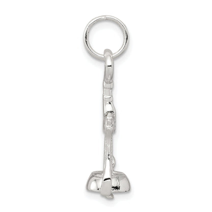 Sterling Silver Rhodium-Plated Wine Bottle Opener Charm