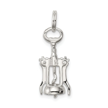Sterling Silver Rhodium-Plated Wine Bottle Opener Charm