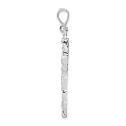 Sterling Silver Nugget Cross Pendant