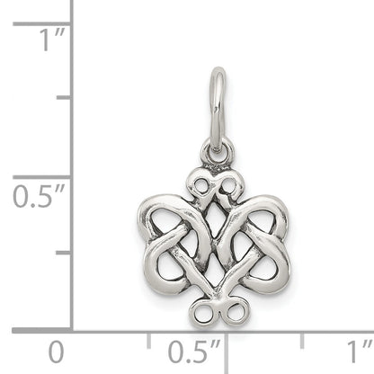 Sterling Silver Antiqued Scroll Celtic Knot Charm