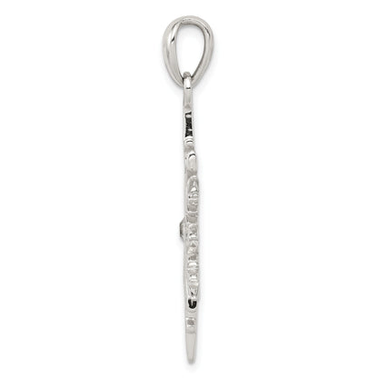 Sterling Silver Snowflake With Stellux Crystal Pendant