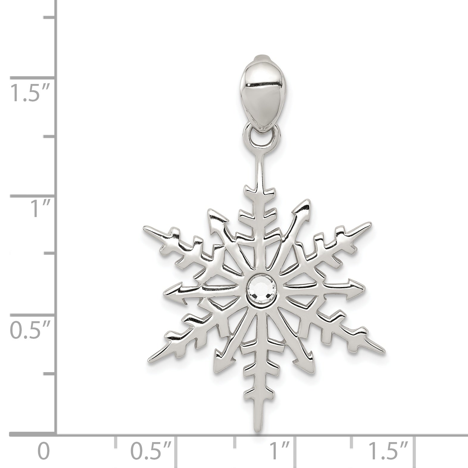 Sterling Silver Snowflake With Stellux Crystal Pendant