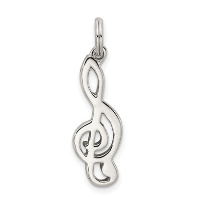 Sterling Silver Rhodium-Plated Music Note Charm