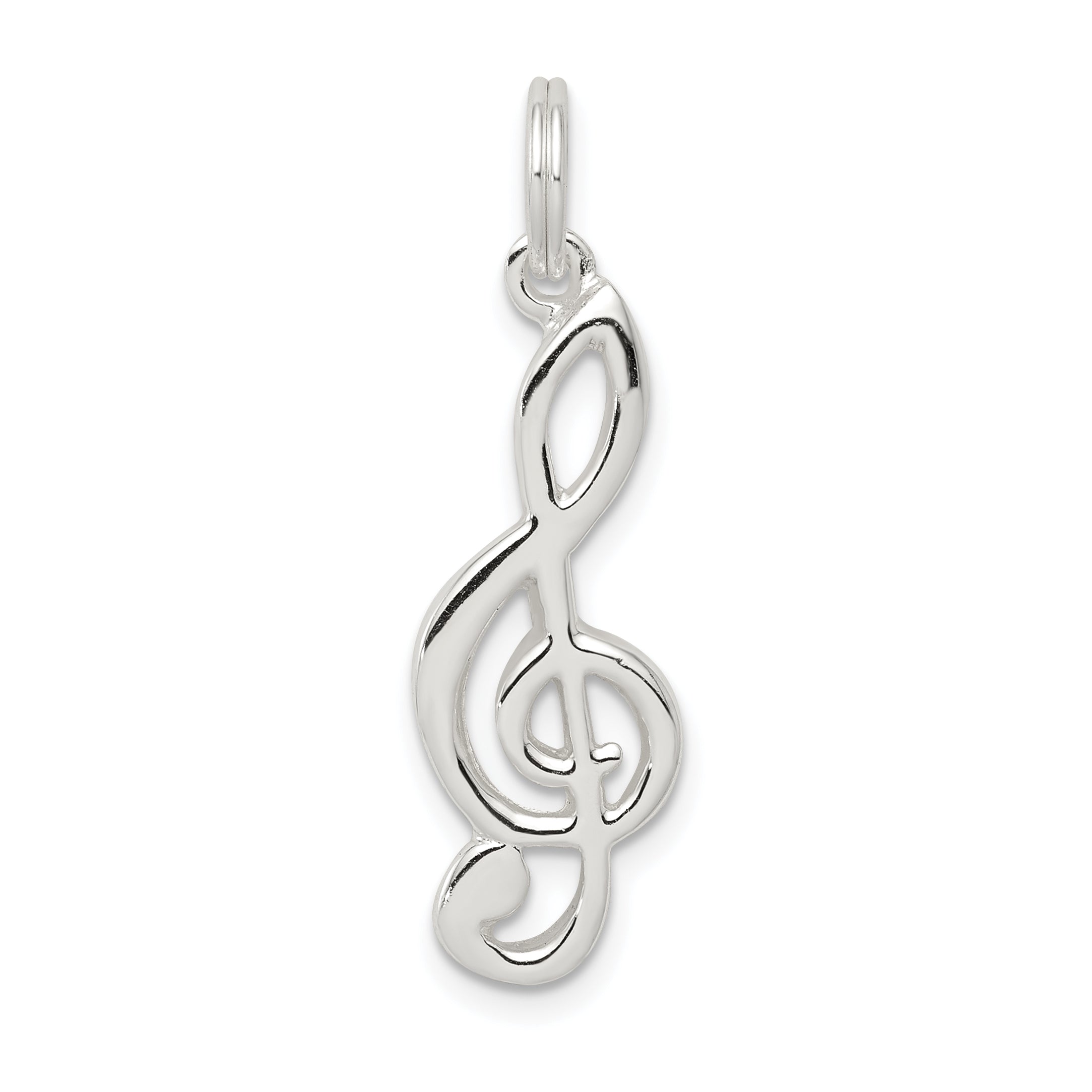 Sterling Silver Rhodium-Plated Music Note Charm