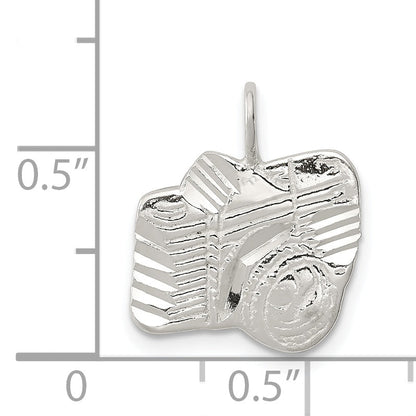 Sterling Silver Diamond Cut Camera Charm
