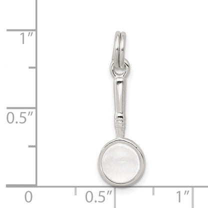 Sterling Silver Rhodium-Plated Magnifying Glass Charm
