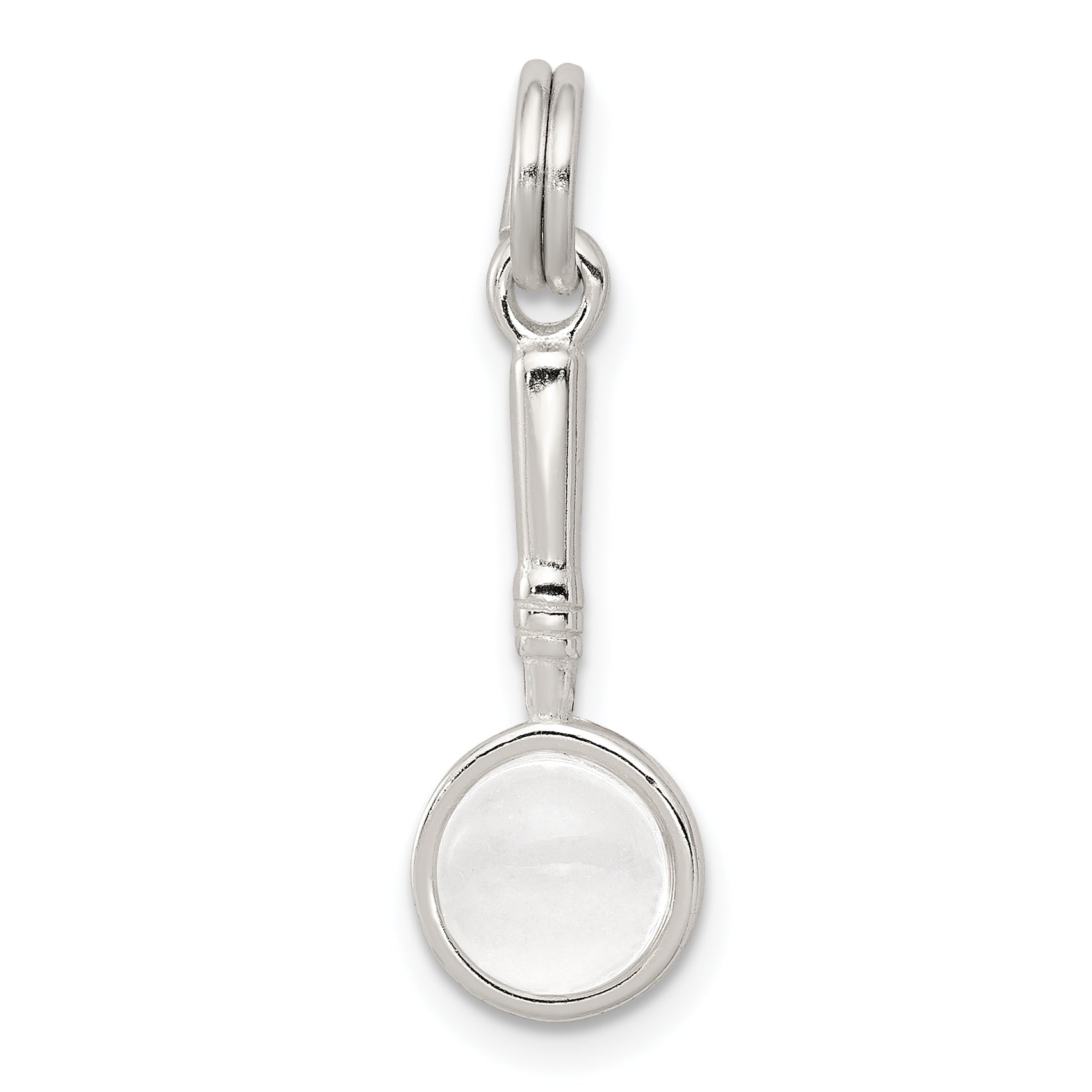 Sterling Silver Rhodium-Plated Magnifying Glass Charm