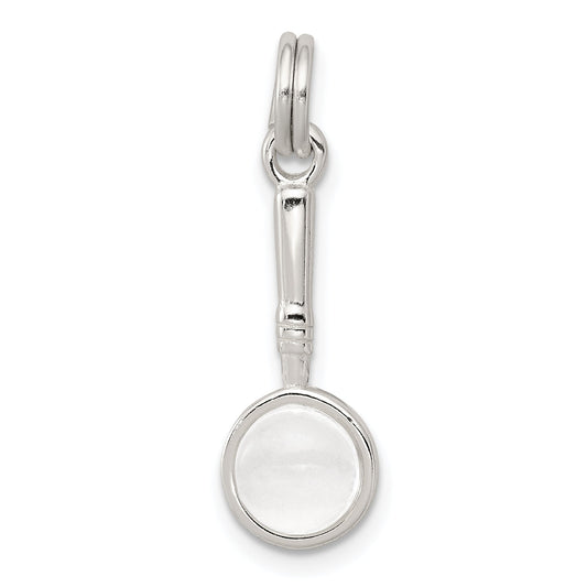 Sterling Silver Rhodium-Plated Magnifying Glass Charm