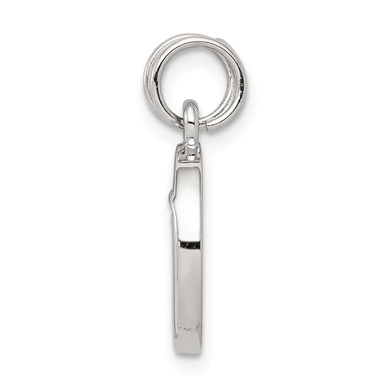 Sterling Silver Rhodium-Plated Enameled And Cz Moon Star Charm