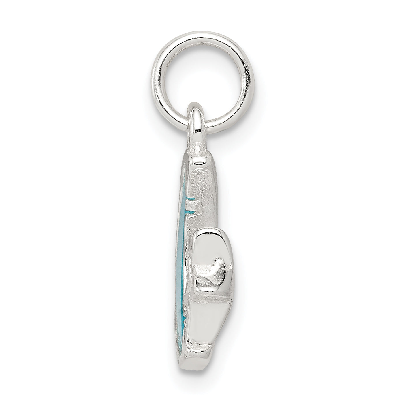 Sterling Silver Blue Enameled Moon & Star Charm