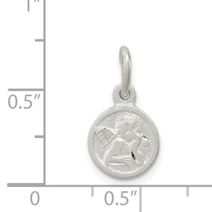 Sterling Silver D/C Cherub Disk Charm