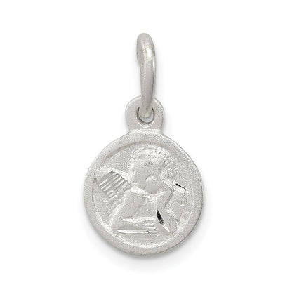 Sterling Silver D/C Cherub Disk Charm