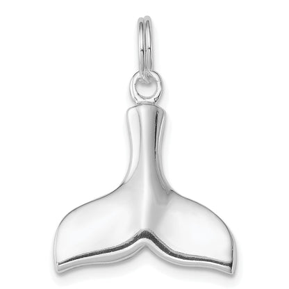 Sterling Silver Rhodium-Plated Whale Tail Charm