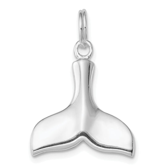 Sterling Silver Rhodium-Plated Whale Tail Charm