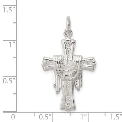 Sterling Silver Draped Cross Charm