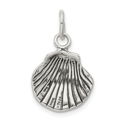 Sterling Silver Antiqued Sea Shell Charm