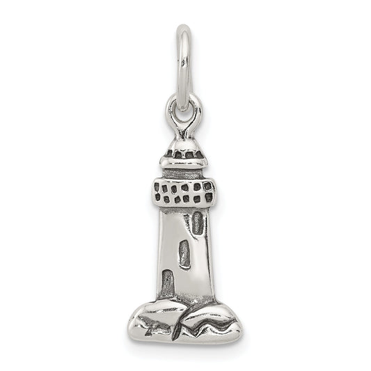 Sterling Silver Antiqued Lighthouse Charm
