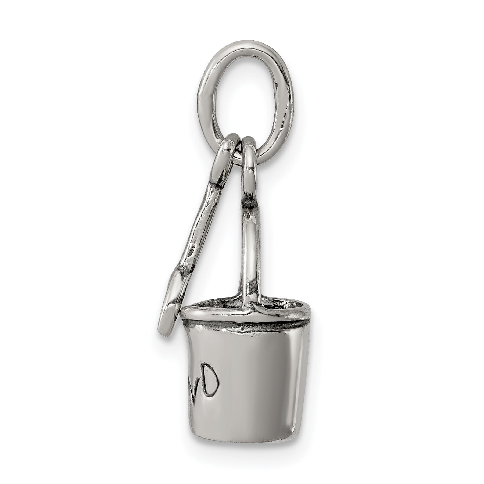 Sterling Silver Antiqued Sand Bucket And Shovel Charm