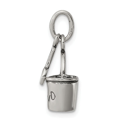 Sterling Silver Antiqued Sand Bucket And Shovel Charm