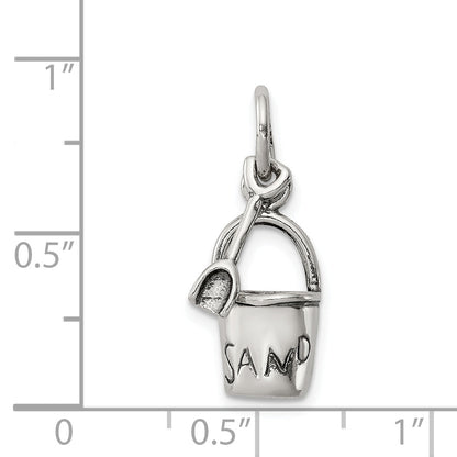 Sterling Silver Antiqued Sand Bucket And Shovel Charm