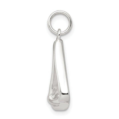 Sterling Silver Rhodium-Plated Sailboat Charm