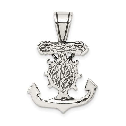 Sterling Silver Antiqued Mariner'S Crucifix Pendant