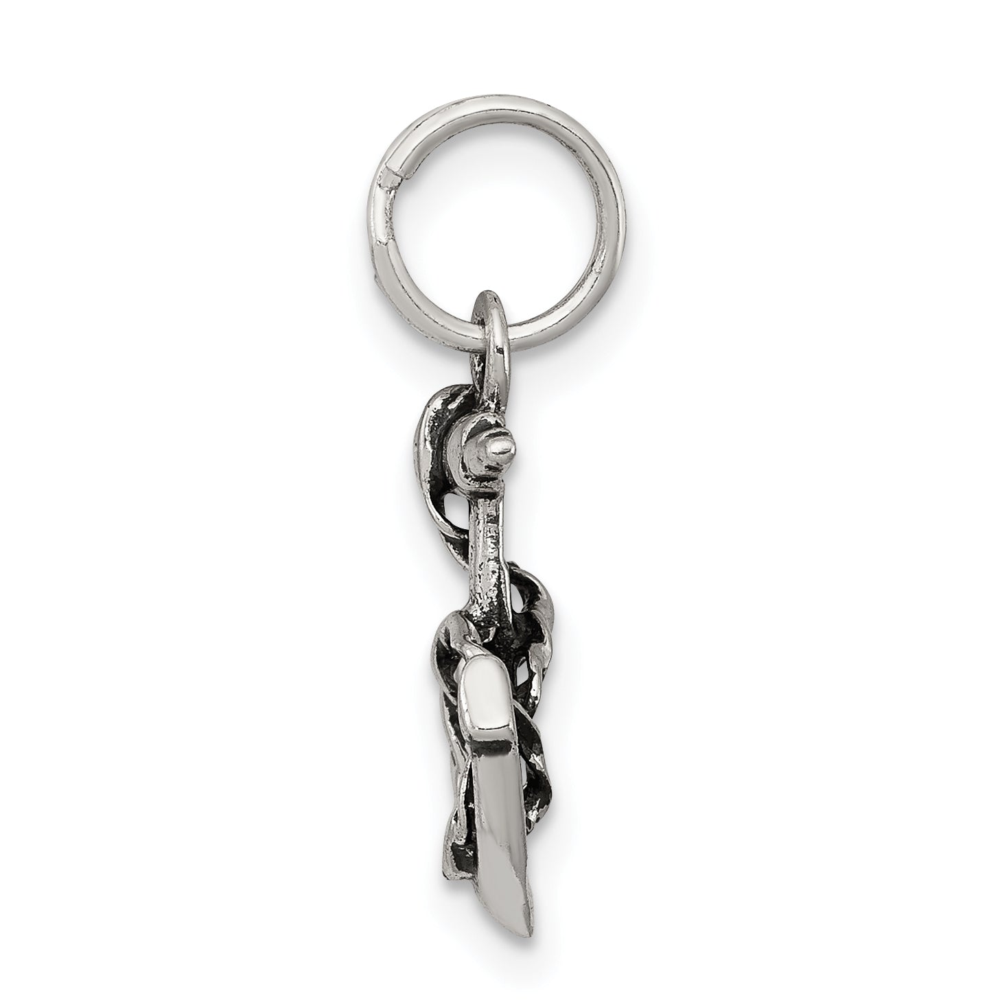 Sterling Silver Rhodium-Plated Anchor Charm
