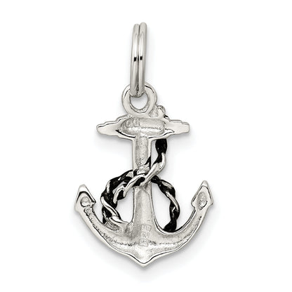 Sterling Silver Rhodium-Plated Anchor Charm