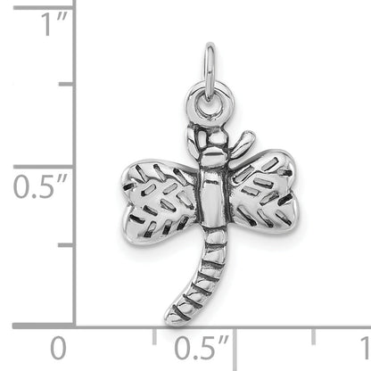Sterling Silver Polished & Antiqued Dragonfly Charm