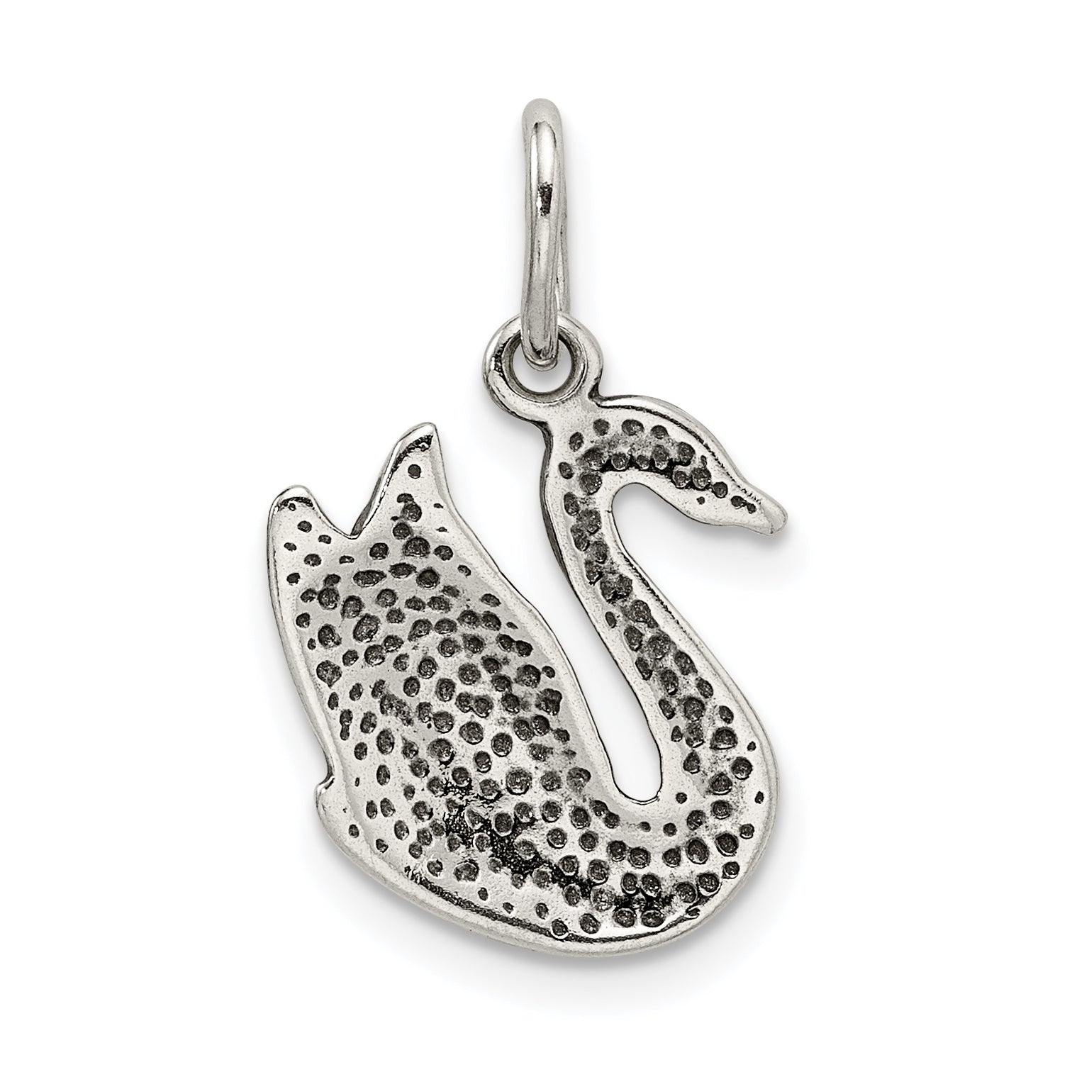 Sterling Silver Antiqued Swan Charm