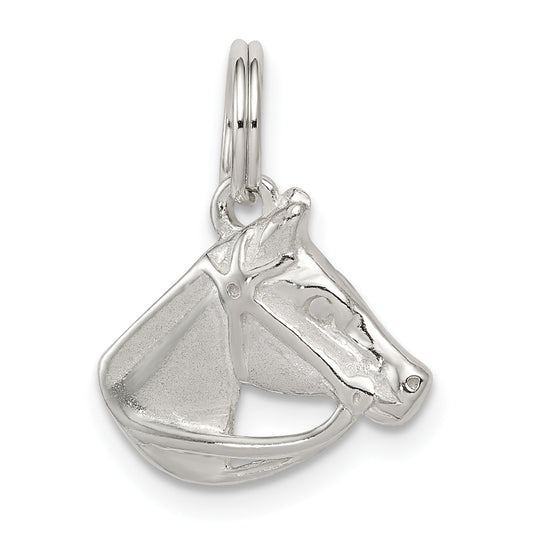 Sterling Silver Horse Head With Bridle Charm