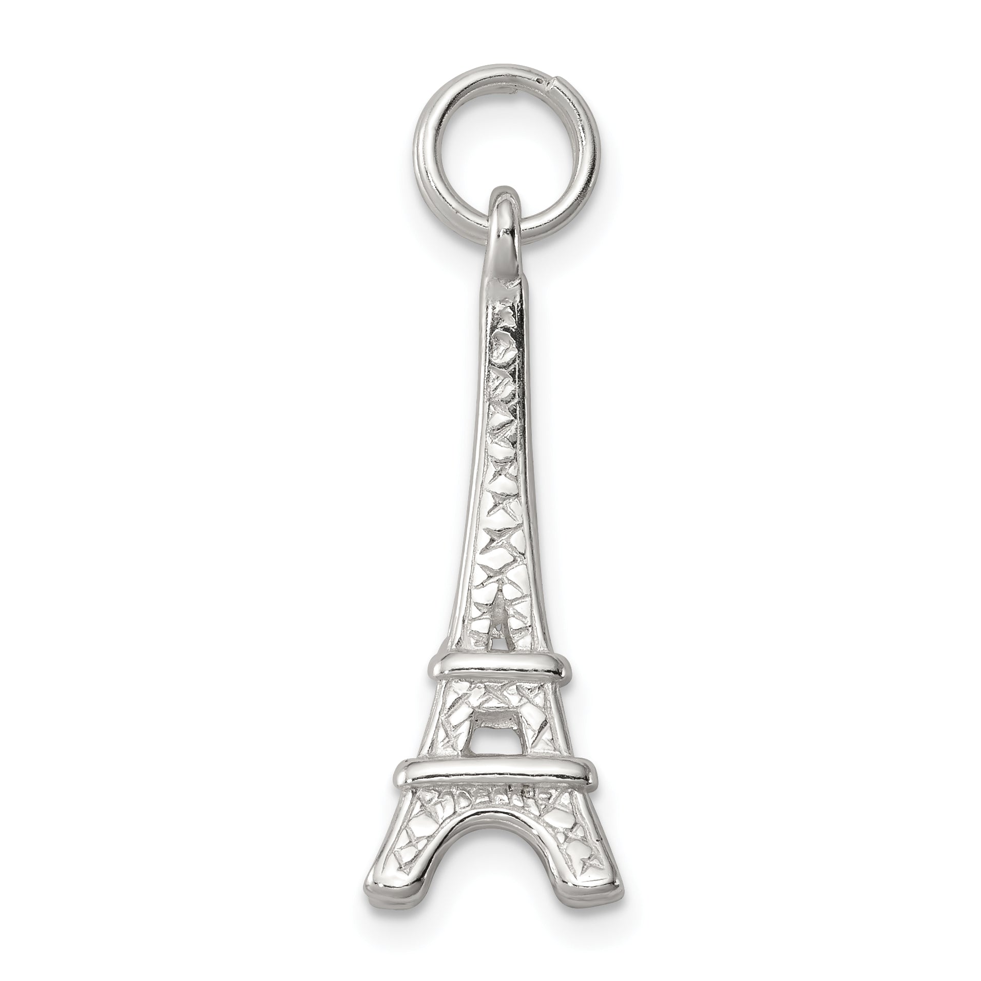 Sterling Silver Rhodium-Plated Eiffel Tower Charm