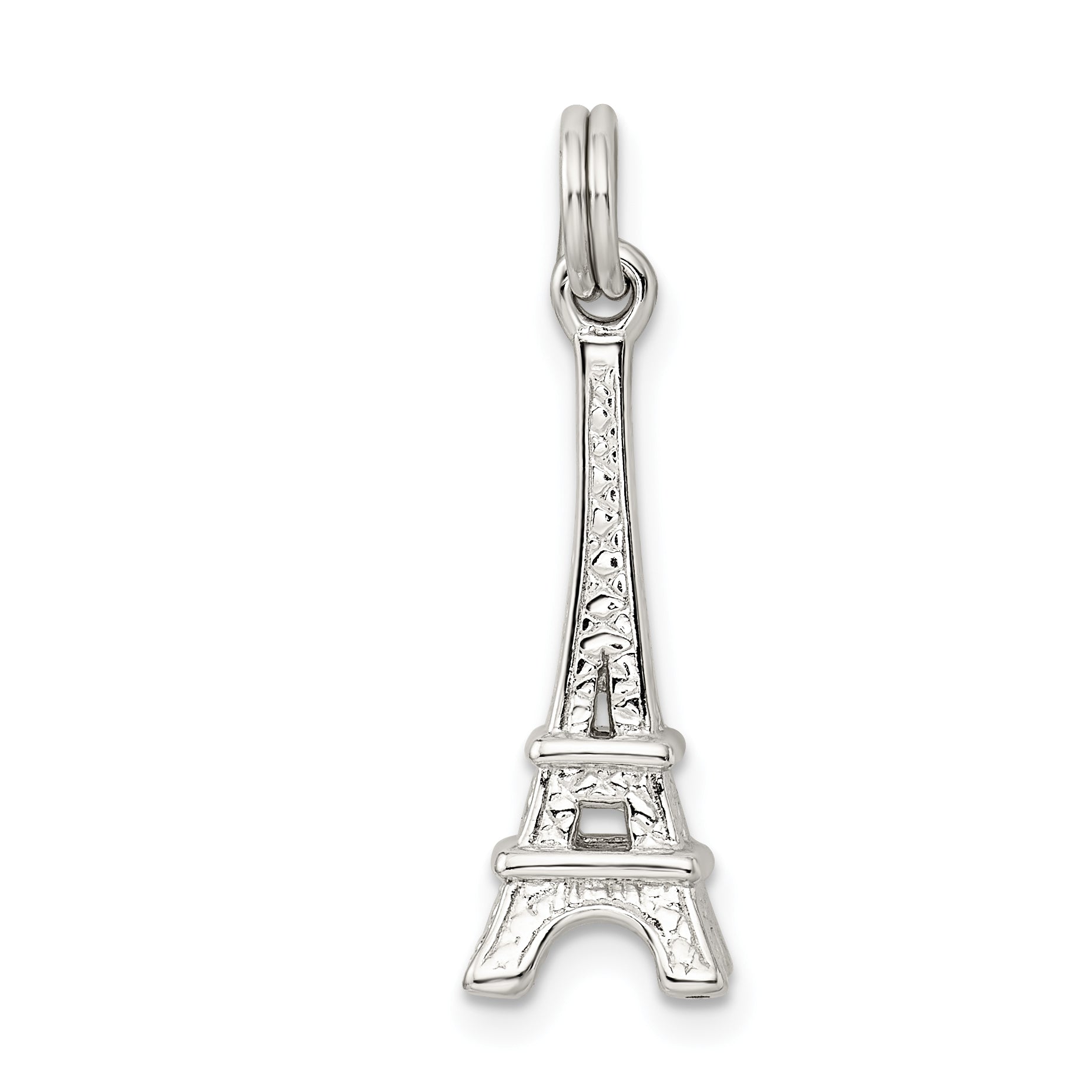Sterling Silver Rhodium-Plated Eiffel Tower Charm