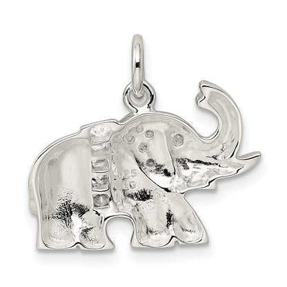 Sterling Silver Cz Elephant Charm