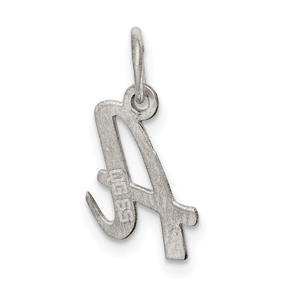 Sterling Silver Rhodium-Plated Script Letter Z Initial Charm