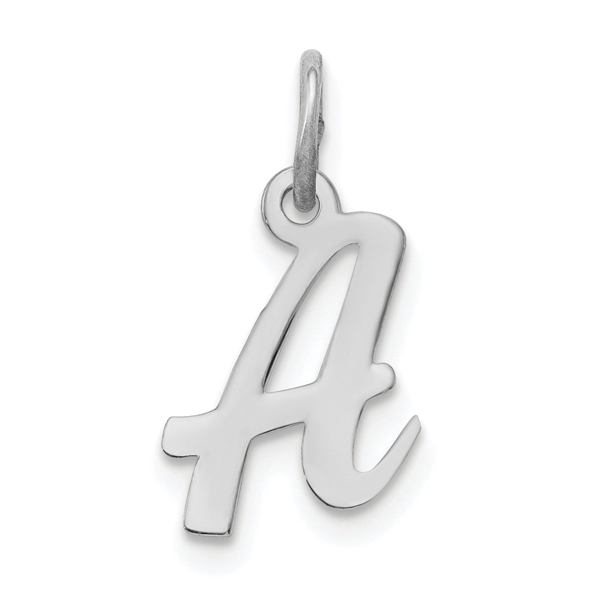 Sterling Silver Rhodium-Plated Script Letter Z Initial Charm