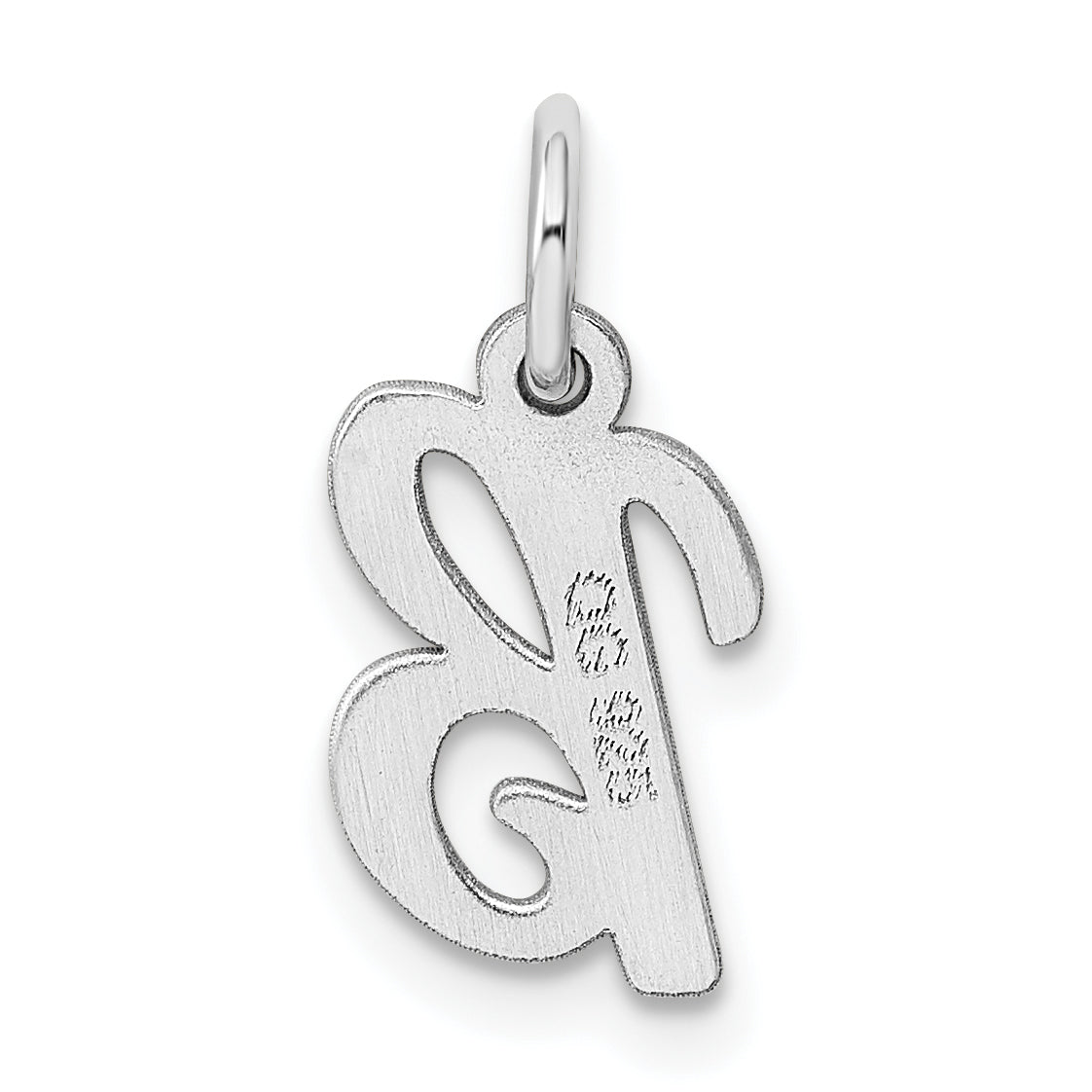 Sterling Silver Rhodium-Plated Script Letter B Initial Charm
