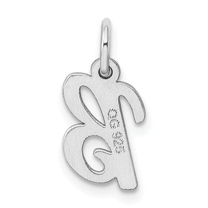 Sterling Silver Rhodium-Plated Script Letter B Initial Charm