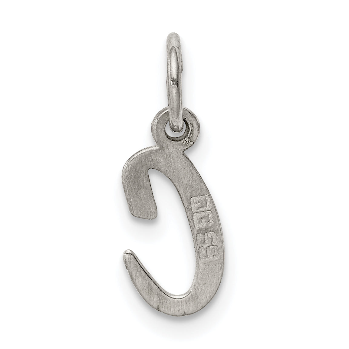 Sterling Silver Rhodium-Plated Script Letter C Initial Charm