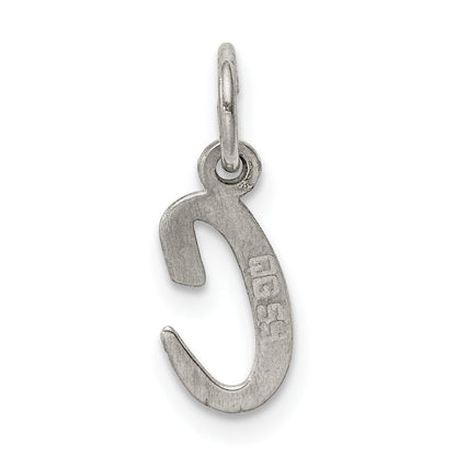Sterling Silver Rhodium-Plated Script Letter C Initial Charm