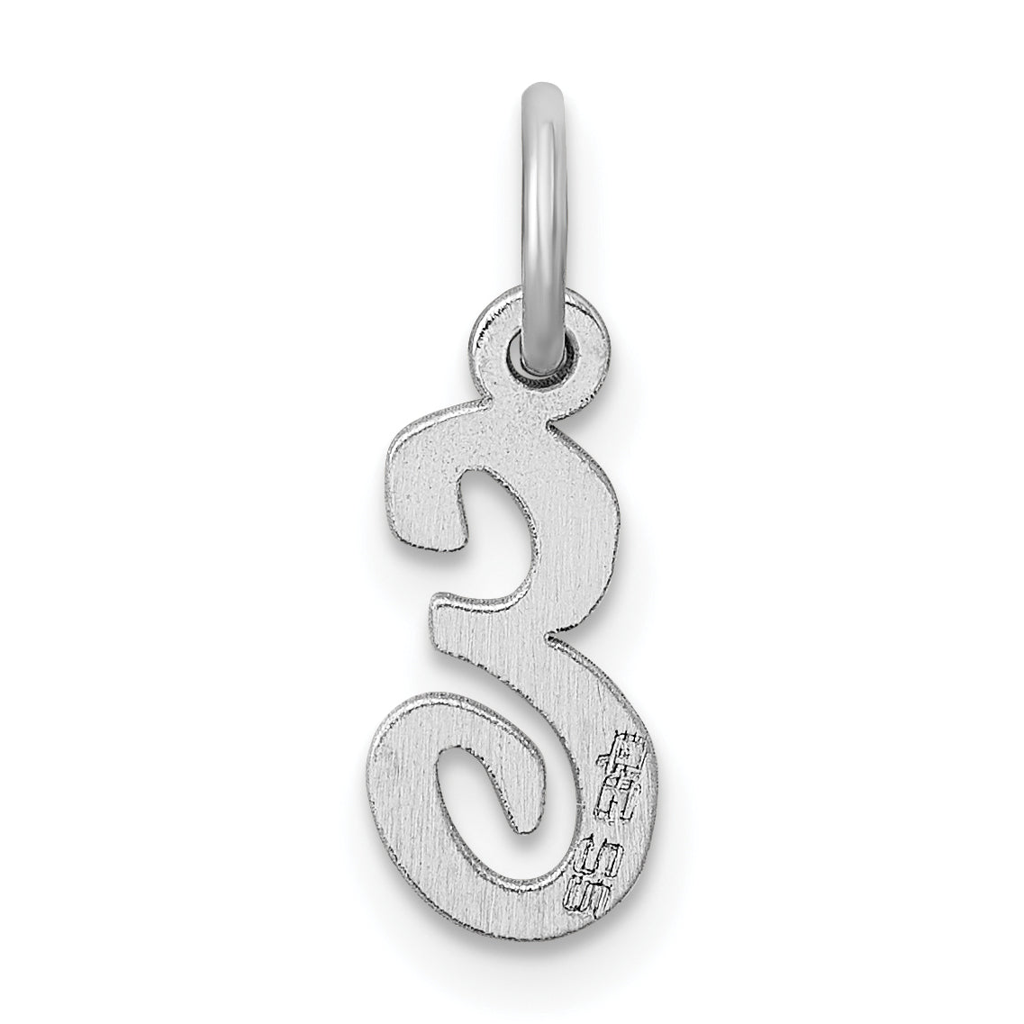 Sterling Silver Rhodium-Plated Script Letter E Initial Charm